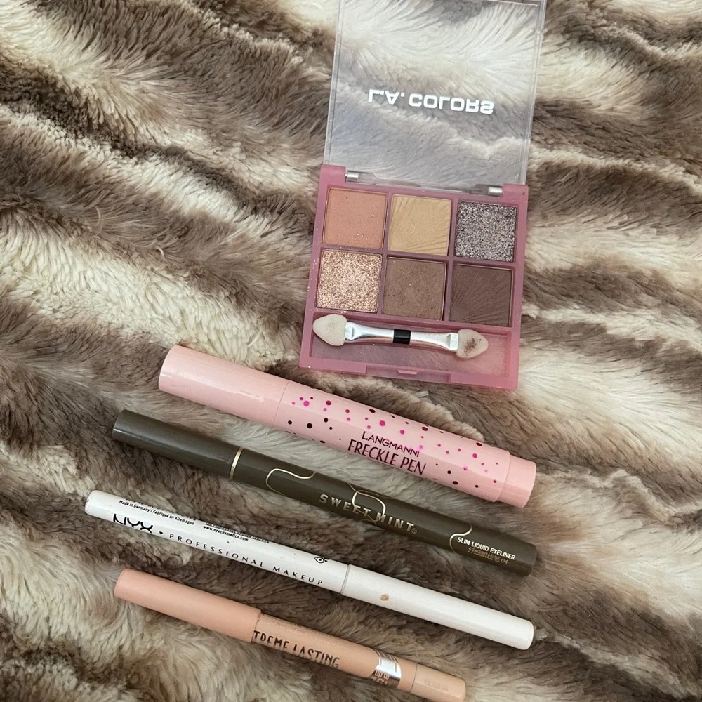 L.A. Colors NYX Eyeshadow Liquid Eyeliner Freckle Pen Makeup Bundle Lot